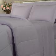 Enxoval Queen com Edredom 5 pe�as Percal 200 fios - Vita Lil�s - Dui Design