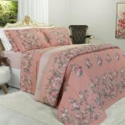 Jogo de Cama Queen Percal 180 fios - Marlene Rosa Velho - Dui Design