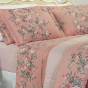 Jogo de Cama Queen Percal 180 fios - Marlene Rosa Velho - Dui Design