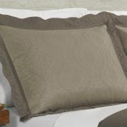 Kit: 1 Cobre-leito Solteiro Bouti de Microfibra Ultrasonic + 1 Porta-travesseiro - Talin Taupe - Dui Design
